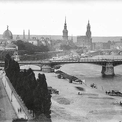 Carolabr&uuml;cke, Semperoper, Hofkirche, Schloss und Br&uuml;hlsche Terrasse