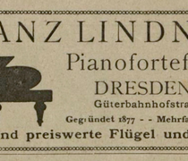 Werbung Pianofortefabrik Franz Lindner (1921)
