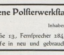 Werbung Möbelhaus Anton Triska (1930)